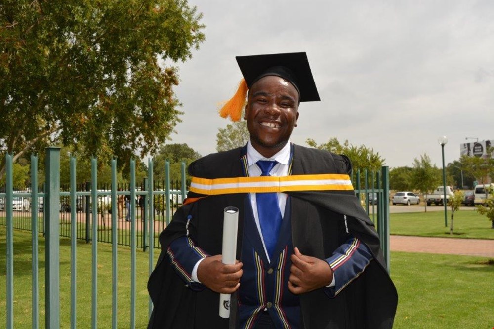 SRC member Motete Stefane proudly joined his fellow graduates