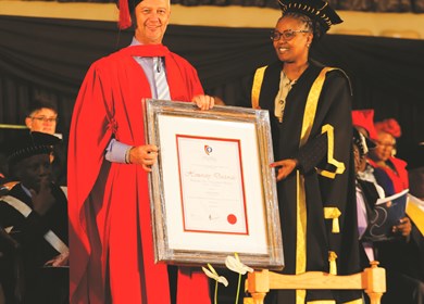 Michael Jordaan is honoured for his contribution to business world 