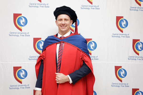 Newly minted PhD graduate sing praises of partners, the Central University of Technology and Maccauvlei Learning Academy