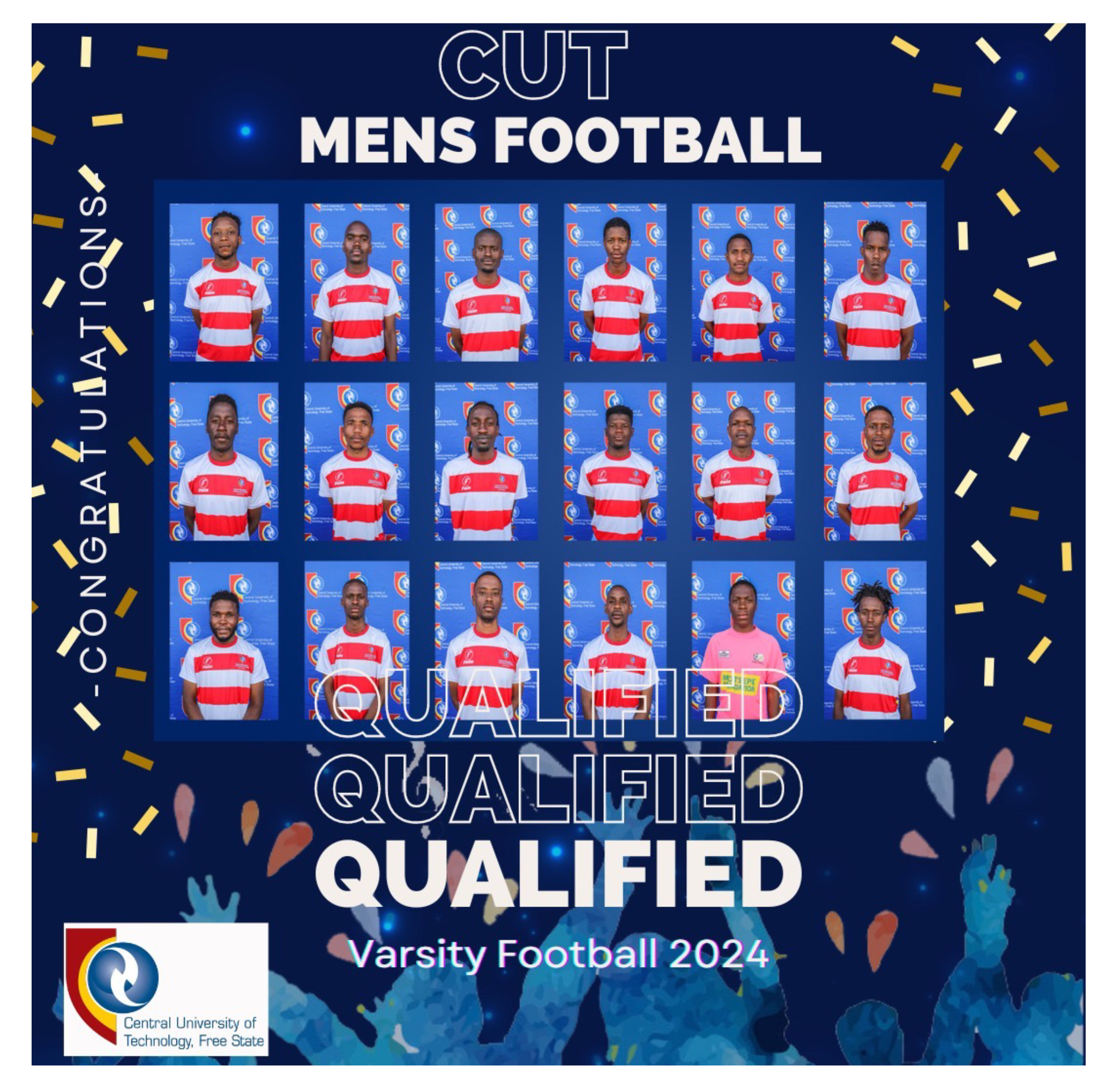 Congratulations to CUT Men and Women Football Clubs for making it to the Varsity Football 2024.